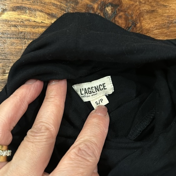 L'Agence Aja 3/4 sleeve Black Turtleneck Top in Black SzPSmall - Picture 8 of 11